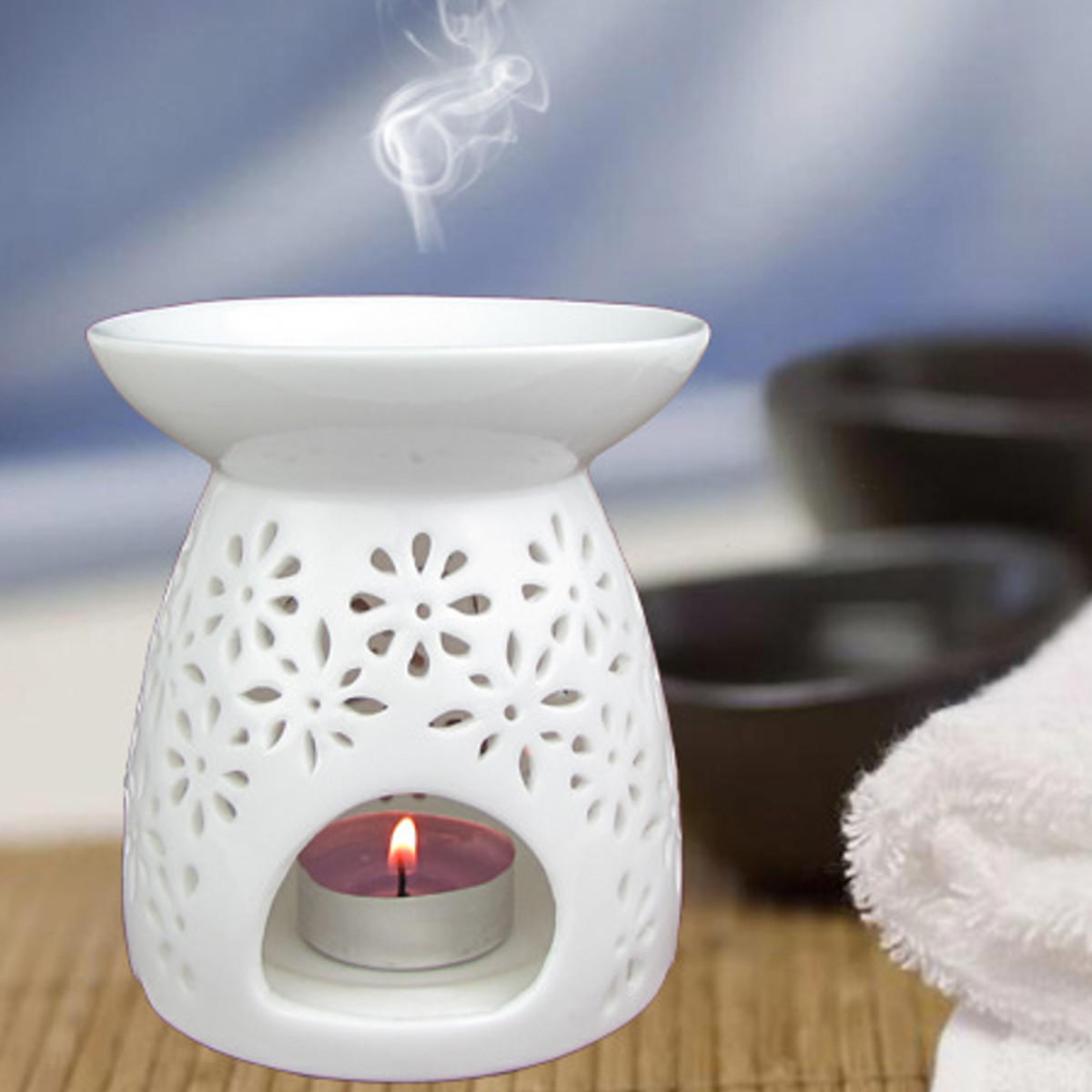 

Ceramic Fragrance Essential Oil Burners Aromatherapy Scent Candle Holder Home Incense Burner