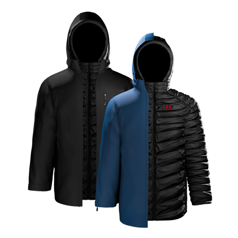 Bawełniana kurtka Cotton Smith IP64 3 w 1 z inteligentną kontrolą temperatury, 4 trybami, podgrzewaniem USB z grafenem, wodoodporna, odporna na deszcz, ciepłe zimowe płaszcze.