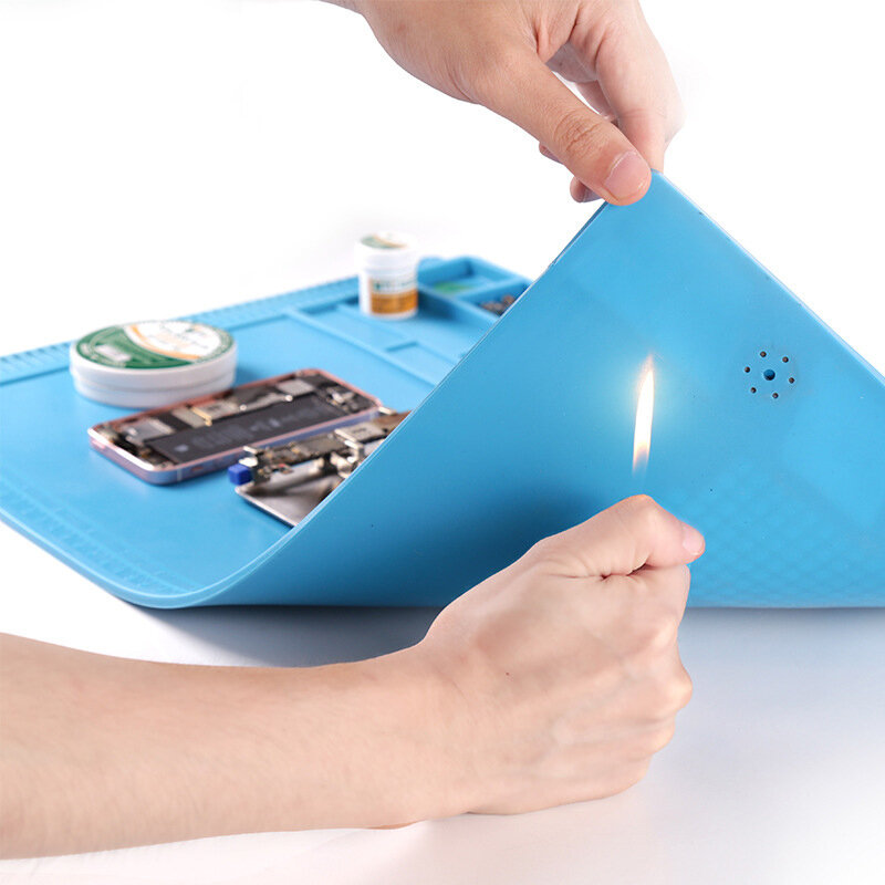 

BSET S-180A1 550x350mm Anti-static Mat Heat Insulation Soldering Mobile Phone Repair Pad Work Table with Magnetic Parts