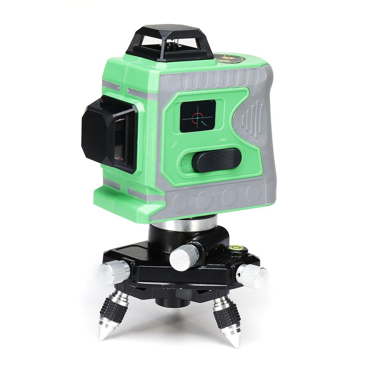 3D 12Line Green Laser Level Self Leveling 360? Rotary Cross Outdoor Measure Tool