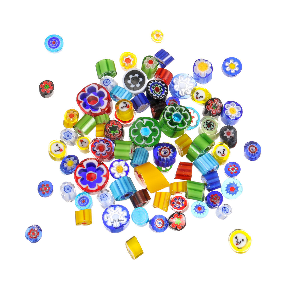 90 COE Fusible Glass Beads Mosaic Decor DIY Rainbow Mix Handmade Millefiori 28g 