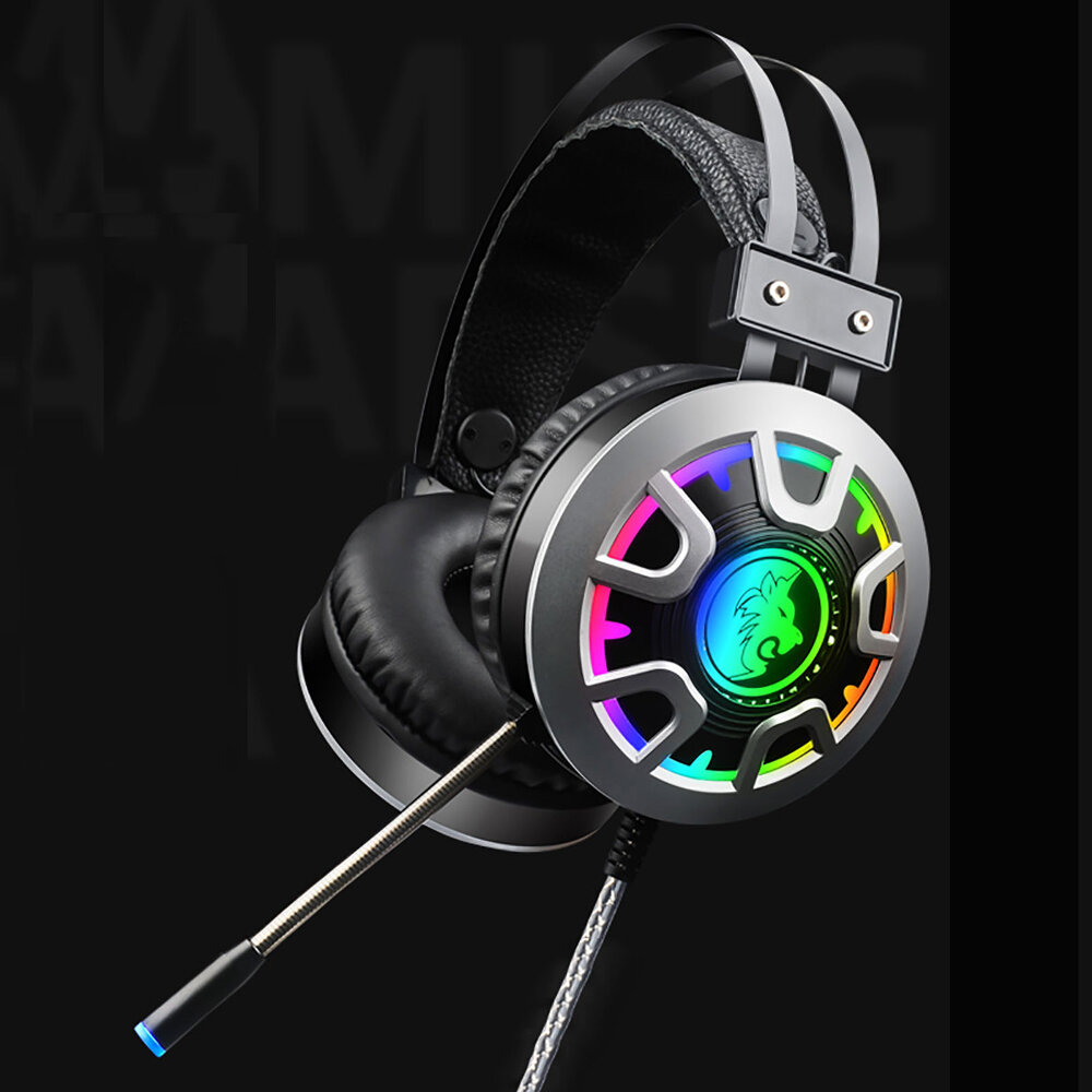 RGB Luminescent 3.5mm صوت Jack Wired Gaming Headphones سماعة ستيريو مع LED ميكروفون صوت كابل