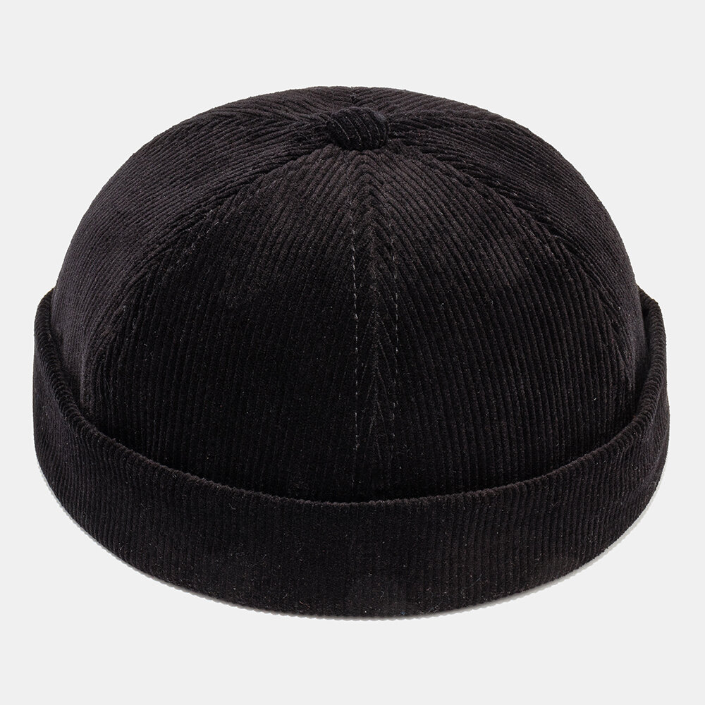 

Мужские черные вельветовые регулируемые твердые французские шляпы без полей Ретро тюбетейка матросская кепка