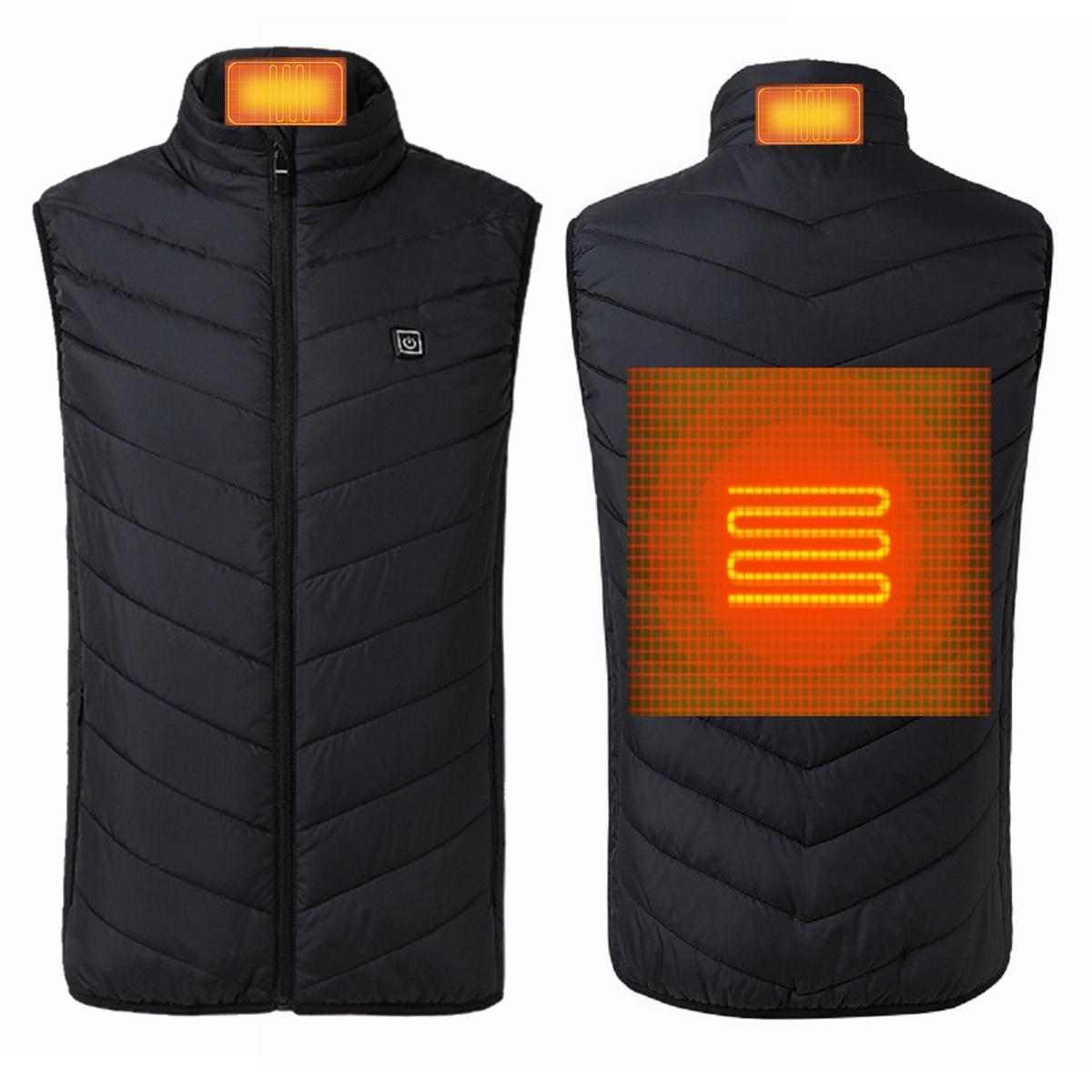 

5V USB Electric Vest Heated Jacket Thermal Warm Neck + Back Pad Winter Body Warmer Cloth