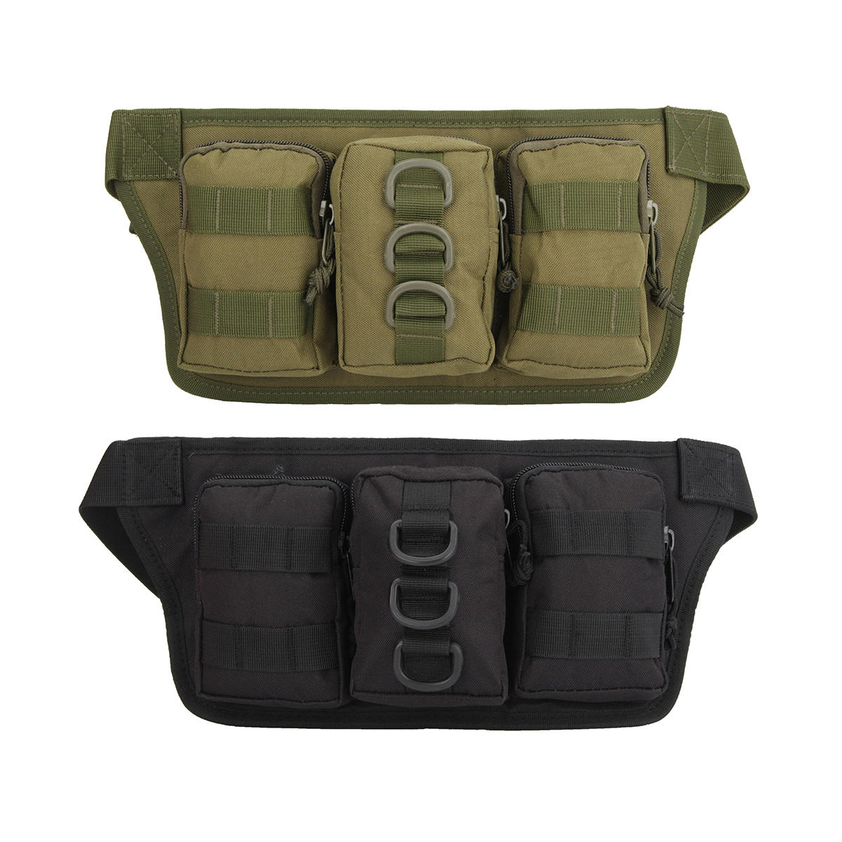 IPRee® 1PC Outdoor Sport 3 Pockets High Capacity Tactical Waist Bag Handbag Gym Bag For Running Fitness Hiking Camping 