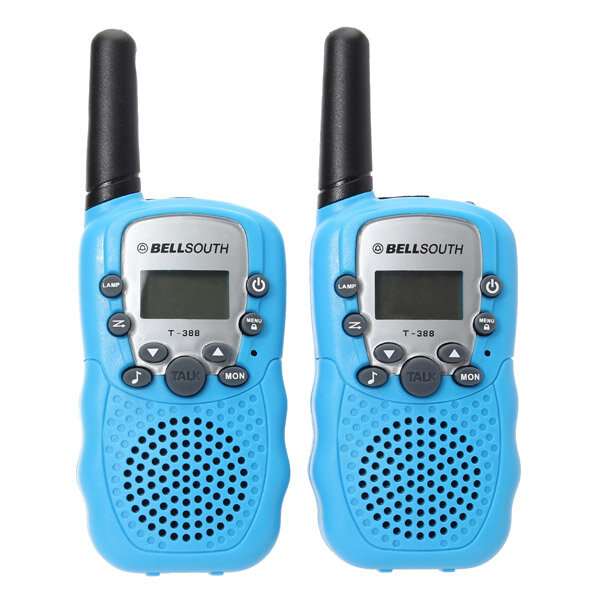 T-388 0.5W UHF Auto Multi-Channels Mini Radios Walkie Talkie Blue