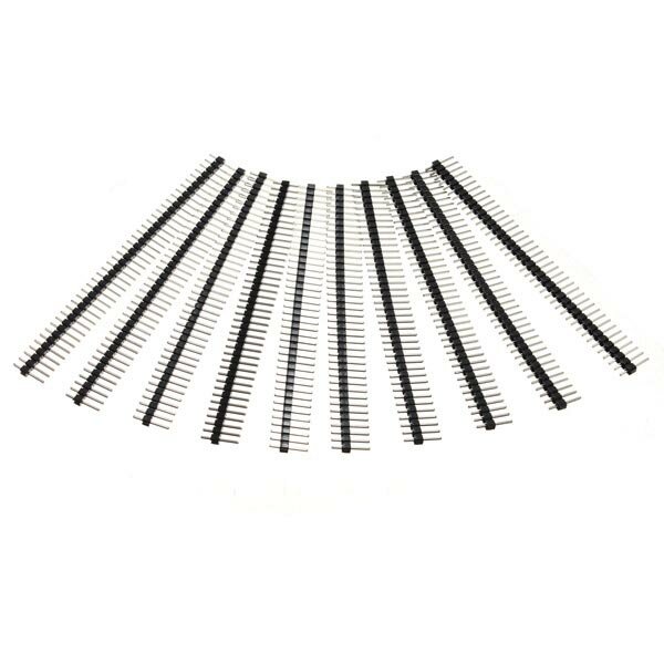 10 Pcs 40 Pin 2.54mm Single Row Male Pin Header Strip