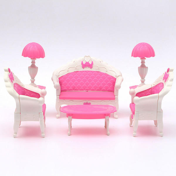 Roze Dollhouse Meubilair Living Room Parlor Sofa Set
