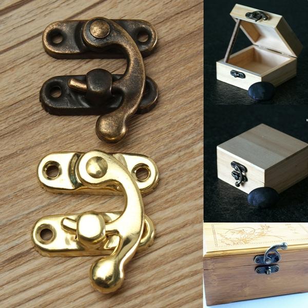 12pcs Antique Decorative Jewelry Gift Wooden Box Hasp Latch Lock With Screw