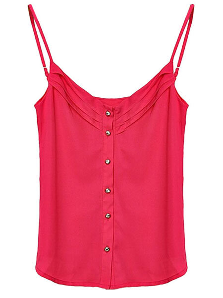Candy color strap vest for women chiffon sleeveless blouse top Sale ...