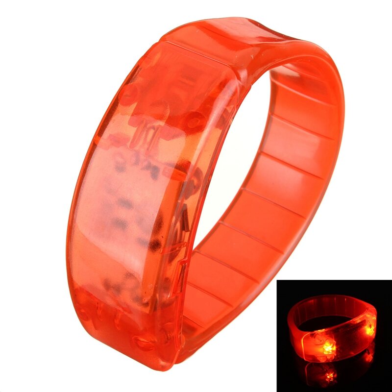 LED Sports Cycling Survival Light Voice Activated Bracelet Wrist Band Blinker