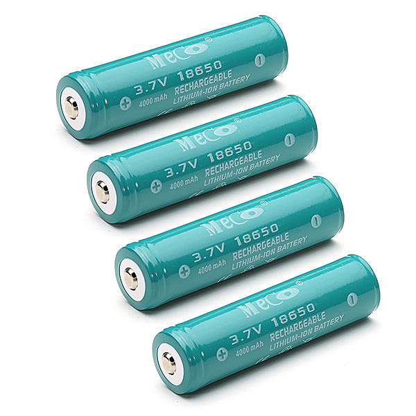 4PCS MECO 3.7v 4000mAh beschermde oplaadbare 18650 Li-ion batterij