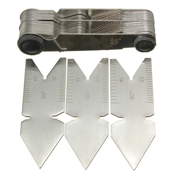 DANIU 4Pcs Screw Thread Pitch Cutting Gauge Tool Set Centre Gage 55&60? Inch&Metric