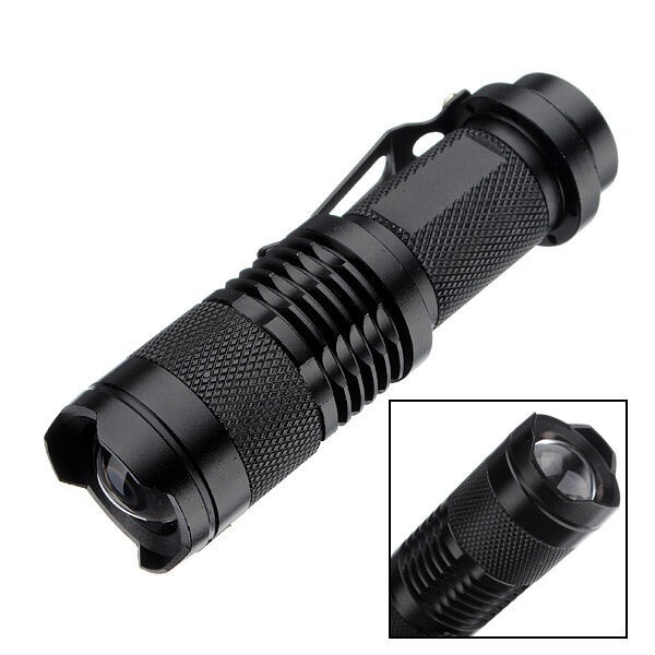 

Q5 300LM Mini Zoomable LED Flashlightt Black(1*AA/1*14500), Elfeland Telescopic XPE 7w 3 Modes+Zoomable Tactical Torch
