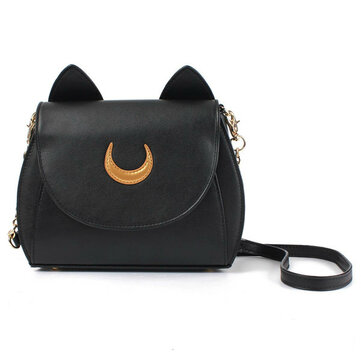 Gray Sweet Womens Crossbody Bag Cat Shoulder Bags With Moon Print and Ear Pattern Design - 1 x Mini Baby Shoulder Bag Womens Bags Crossbody Bags - 