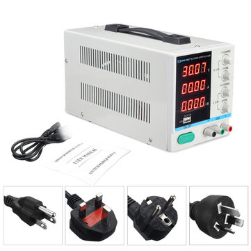 LONG WEI PS-3010DF 110V/220V DC Power Supply 30V 10A Precision Variable LED Digital Lab Adjustable W/ USB