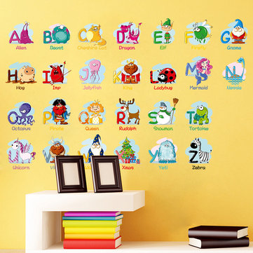 Diy Children S Nursery School Background Alphabet Wall Stickers Banggood Com - Nursery Alphabet Wall Stickers