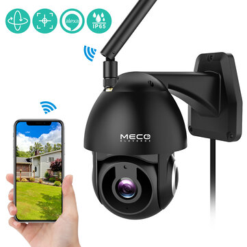 MECO 1080P Pan/Tilt/8X Zoom Security Camera Two Way Audio AI Humanoid Detection Cloud Storage Waterproof WiFi IP Camera Work with Amazon Alexa