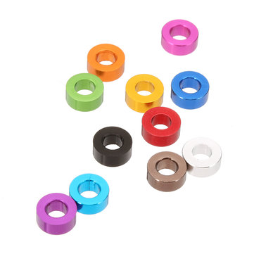 Suleve™ M3AN3 10Pcs M3 Thickening Flat Grommet Gasket Washer Spacer Multi-color Aluminum alloy