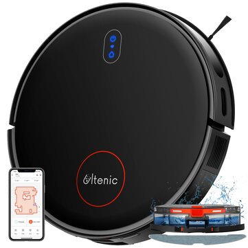 Ultenic D6s Robot Vacuum and Mop Combo, SonicTrue Vibration Mopping, 3000Pa Strong Suction, Super Slim, APP Control, Works with Alexa and Google Home, Ideal for Pet Hair, Hard Floors and Carpets