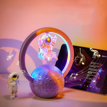 Magnetic Levitating Astronaut LED Night Light RGB Atmosphere Lamp With Music Player Bluetooth Speaker Table Lamp Room Decor Gift