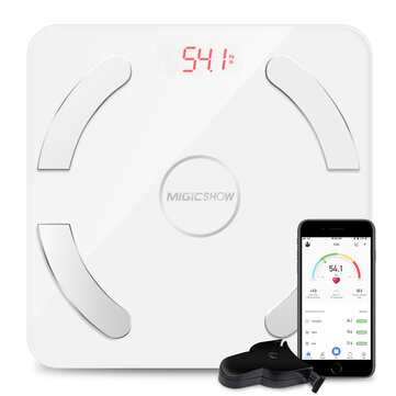 MIGICSHOW Bluetooth 4.0 Smart Body Fat Scale LED Digital Weight Scale