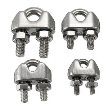 MroMax M2//M3//M4//M5//M6 Stainless Steel Simplex Wire Rope Clip Cable Clamps
