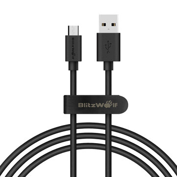 BlitzWolf® BW-CB7 2.4A 3.33ft/1m Micro USB Charging Data Cable With Magic Tape Strap
