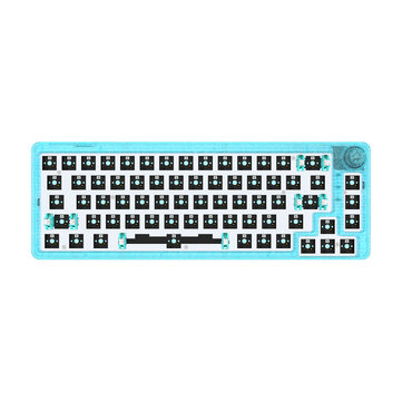 GamaKay LK67 Keyboard Customized Kit 67 Keys RGB Hot Swappable bluetooth Translucent 65% Programmable Triple Mode Wired bluetooth 5.0 2.4GHz Keyboard Kit NKRO PCB Mounting Plate Case with Rotate Button Custom Keyboard