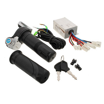 Vobor E-Bike Controller and Long Line Universal Thumb Throttle Grip Set Accessory 24V 250W 