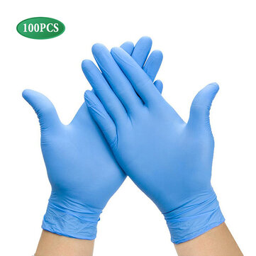 100PCS/Set Blue Latex Gloves Waterproof Nitrile Gloves Disposable Glove Rubber Gloves Kitchen Cooking Gloves Cleaning Gloves