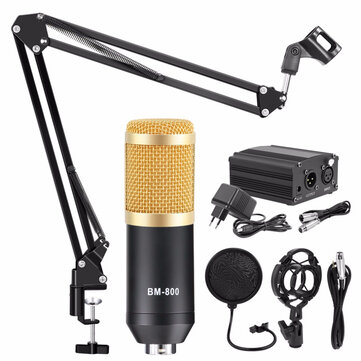 20% OFF for BM800 Microphone Condenser Sound Recording Microphone With Shock Mount For Radio Braodcasting Singing Recording KTV Karaoke Mic