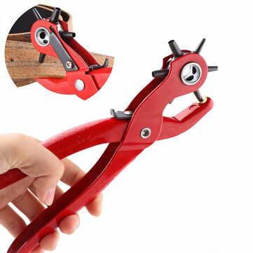 9'' Sewing Leather Belt Hole Puncher Pliers Hook Clamp 2/2.5/3/3.5/4/4.5MM Punch Size For Punching