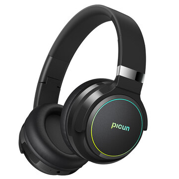Picun B2 bluetooth Headset Wireless Headphone 40mm Units Deep Bass 3D Stereo 1000mAh Battery Colorful Light Folding Over-Ear Headset