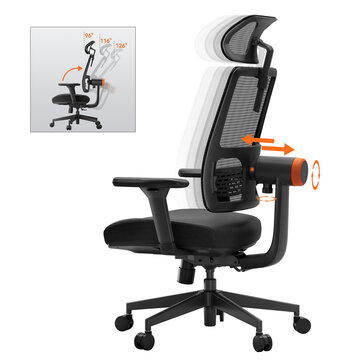 Newtral MagicH002 Ergonomic Home Office Chair, High Back Desk Chair with Unique Adaptive Lumbar Support, Adjustable Headrest, Seat Depth Adjustment, 96°-126° Tilt Function, 4D Armrest Recliner Chair for Office
