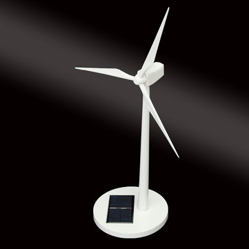 Desktop Model-Solar Powered Windmills/Wind Turbine&ABS Plastics White 