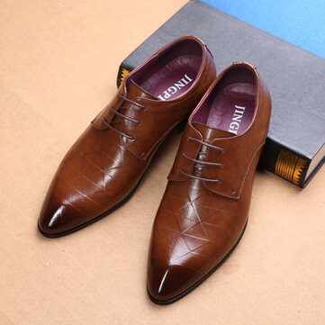 Men comfy leather pointed toe business 