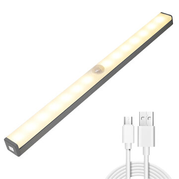 10 36LEDs Under Closet Light Motion Sensor USB Rechargeable Magnetic Strip Lamp