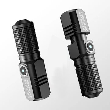 FINDTOUR P100 1000M Long Rang Zoomable Super Birght Mini LED Flashlight Aluminum Alloy Type-c Rechargeable Three Gears Dimming Mini Torch