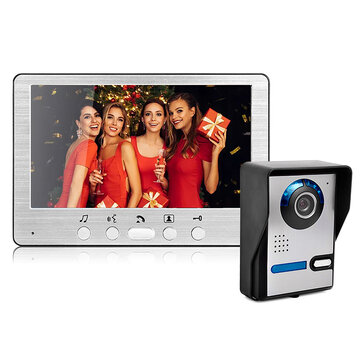 7inch Video Doorbell Camera with Monitor Hands-free Intercom IR Night Vision IP55 Waterproof Built-in 16 Chord Sounds Video Door Entry Security System