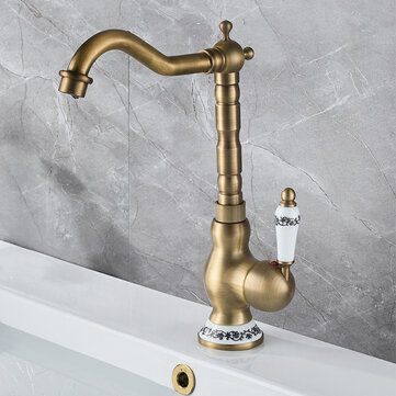 Kitchen Faucet Antique Brass Swivel, Antique Bathroom Sink Taps
