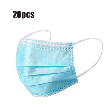 20Pcs Disposable Masks Mouth Face Mask 3-layer Dust-Proof Personal Protection