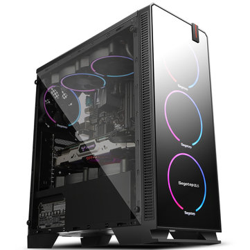 Segotep halo7 plus USB3.0 Gaming Tempered Computer Case PC ATX M-ATX ITX Mid Tower Desktop Chassis