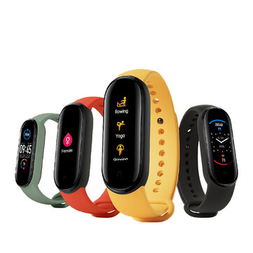[BT 5.0]Original Xiaomi Mi band 5 1.1 Inch AMOLED Wristband Customized Watch Face 11 Sport Modes Tracker Smart Watch Global Version － Black