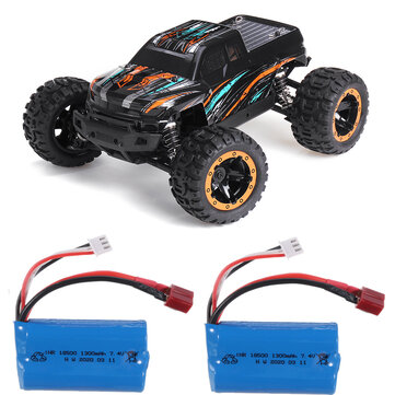 HBX 16889 with Two Battery 1/16 2.4G 4WD 45km/h Brushless RC Car LED Light Off-Road Truck RTR Model