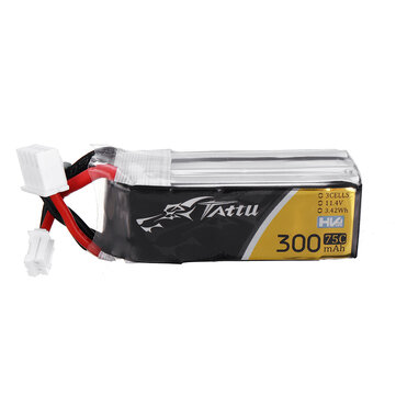TATTU 11.4V 300mAh 75C 3S PH2.0 Plug Lipo Battery for Happymodel Mobula7 V3 Frame 75mm 2s whoop