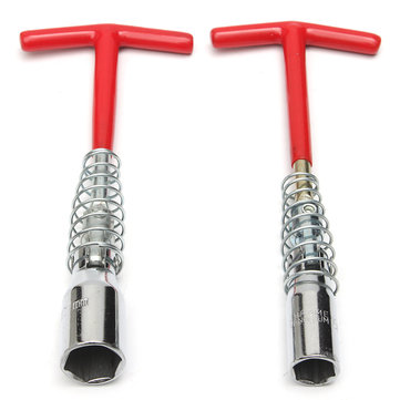 16mm Spark Plug Wrench Universal Sliding T Bar T-Handle Spark Plug Socket Wrench Remover Installer Tool Set Silver 