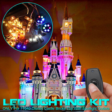 Kit de luz iluminación LED sólo para ladrillos Lego 71040 para Castillo de Disney Juguetes E 