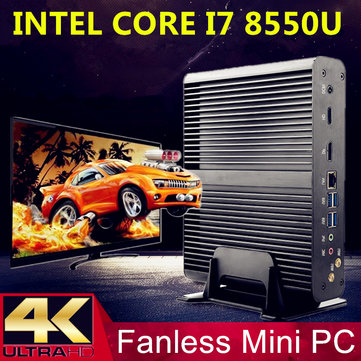 $339.99 for Eglobal V7 Mini PC I7-8550U Win10 Quad Core Intel HD Graphics 620 Barebone 2*DDR4 Msata+M.2 SSD Micro PC 4K Fanless HTPC Nuc VGA HDMI