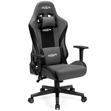 Douxlife® GC-RC04 Linen Gaming Chair Ergonomic High Back Design Fabric Computer Chair Reclining with Premium Breathable Cloth Cushion and Headrest + Lumbar Support 2022